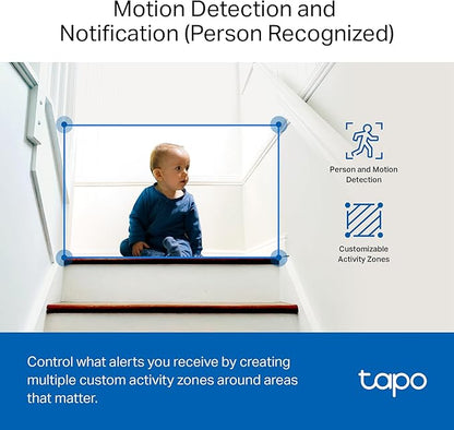 Tapo 1080P Indoor Wired Security Camera - Works as a Baby & Pet Monitor, Motion Detection, 2-Way Audio, Siren, Night Vision, Subscription-Free Local or Optional Cloud, Works with Alexa, C100(4-Pack)