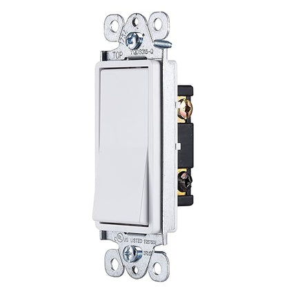 GE 3 Way Designer Rocker On/Off Switch - White