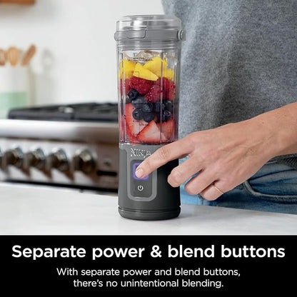 Ninja Blast 16 oz. Personal Portable Blender with Leak Proof Lid and Easy Sip Spout, Perfect for Smoothies, Cordless, USB-C Rechargeable, Dishwasher Safe Parts (Renewed) (Black)