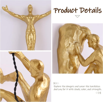 Set of 6 Climbing Men Wall Art Decor Sculpture,Nordic Modern Simplicity Decorative Wall Art, Climbing Man Sculptures,Home & Office Climber Gifts