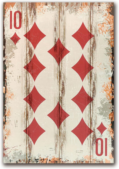 Poker Canvas Wall Art Print Ten of Dianmonds Game Room Wall Art Print Wall Decor Prints Poster With Framed