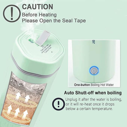 Electric Travel Kettle, Portable Electric Kettle, Mini Hot Water Boiler, Small Travel Tea Kettle Fast Boiling Water, One Cup Hot Water Maker, 350ml-Green