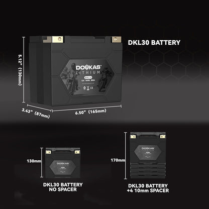 DKL30 800A LiFePO4 Motorcycle Lithium Battery, 12V 8Ah Powersports Battery, Compatible Jet Ski, Quad, Lawn Mower, Scooter, Generator Battery, Snowmobile