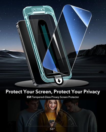 ESR 3 Pack for iPhone 14 Pro Privacy Screen Protector, Anti-spy Tempered-Glass Privacy Screen Protector with Flawless Fit Tray