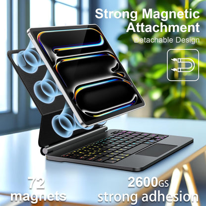 for iPad Pro 13 Inch Case with Keyboard (M4, 2024)，Magic-Style Magnetic – 7 Colors Backlight -Floating Cantilever Stand - Multi-Touch Trackpad Keyboard Case for iPad Pro 13