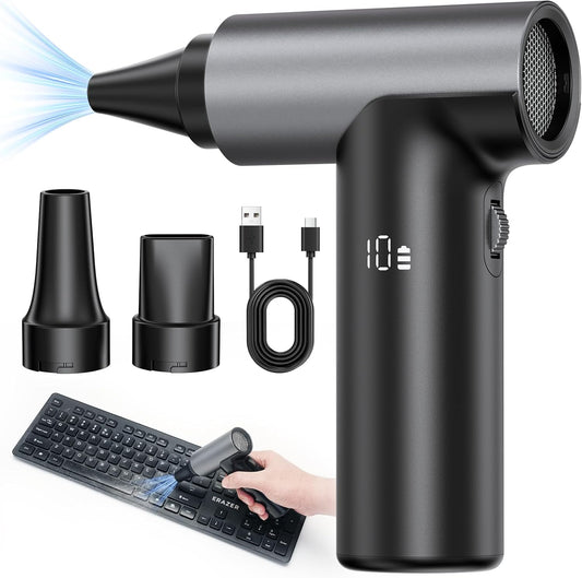 APPS2Car Electric Air Duster Upgraded 11-Speed Adjustable Mini Compressed Air Duster with 130,000RPM Brushless Motor, Rechargeable Cordless Turbo Blower for Computer, Keyboard, PC, House, Outdoor, Car