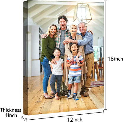 Laoife Custom Canvas Prints with Your Photos 12"x18", Canvas Photo Prints Custom, Personalized Canvas Wall Art for Office Home Bedroom Living Room Wall Decor, Gift for Father's Day Birthday Wedding