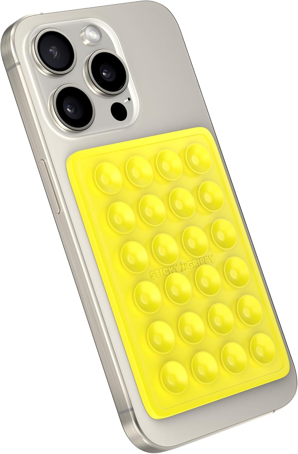 Suction Phone Case Mount, Sillicon Adhesive Phone Accessory for iPhone and Android, Hands-Free Fidget Toy Mirror Shower Phone Holder, Tiktok Videos and Selfies (Yellow)