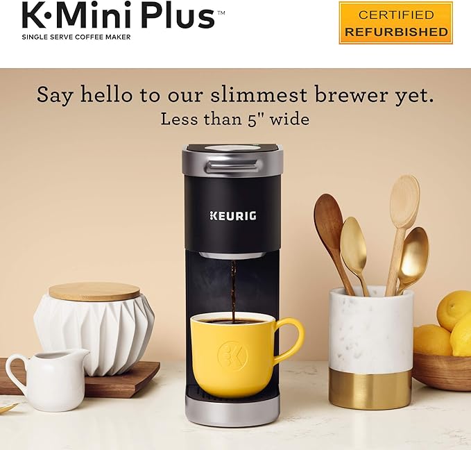 Keurig K-Mini Plus Coffee Maker, Certified Refurbished, Black (Renewed)