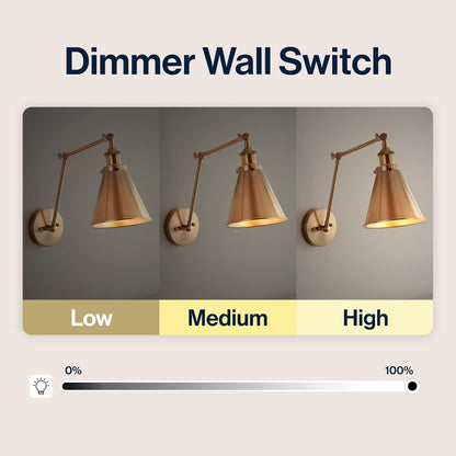 JONATHAN Y JYL7461A Rover 7" Farmhouse Industrial Adjustable Arm Metal LED Wall Sconce Rustic Bohemian 2700K LED 4W Bulb for Entryway Lobby Kitchen Bathroom Bedroom Living Room Hallway, Brass Gold