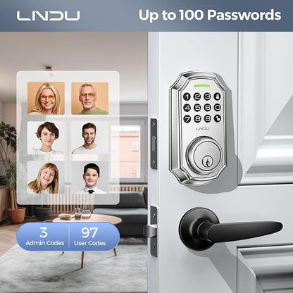 Keyless Entry Door Lock, Smart Deadbolt Lock with Handleset D180 & D280 (Keypad & Leveler)
