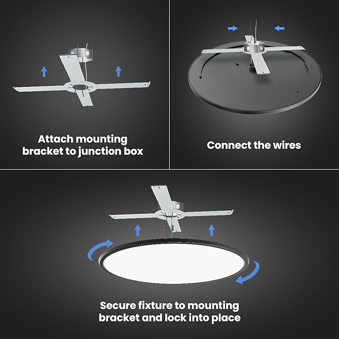 Feit Electric 25in Selectable White Ceiling Light, 2500 Lumens, 5 Color Temperatures (2700K-6500K), Dimmable, 36W Flush Mount, Perfect for Office, Kitchen, and Living Spaces, FM25LP6WYBK