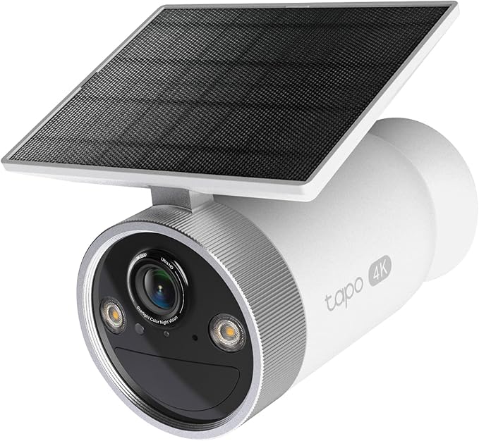 Tapo MagCam 4K Outdoor Wireless Security Camera - Battery with Integrated Solar, Magnetic Mount, Person/Vehicle Detection, 24/7 Capture, Subscription-Free Local Storage or Optional Cloud, C465