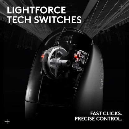 Logitech G PRO X SUPERLIGHT 2 Wireless Gaming Mouse, 60g Pro-Grade with 5 Programmable Buttons, 44k DPI Sensor, 8kHz Report Rate, USB-C Charging for PC/Mac - Black