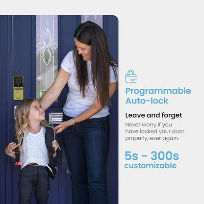 Lockly Secure Pro Wi-Fi Smart Door Lock, Keyless Entry with PIN Genie® Digital Keypad, 3D Biometric Fingerprint Sensor Front Door Lock Deadbolt, Voice Control & Auto Lock - Deadbolt Edition