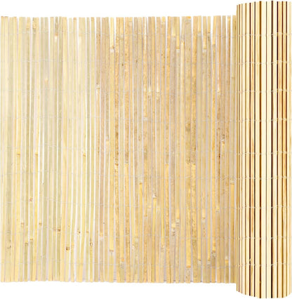 VEVOR Natural Bamboo Privacy Fence Screen, Eco-Friendly Decorative Bamboo Slat Fence, 6 ft H x 16 ft L Panel, for Garden, Backyard, Balcony, Patio, Pool Side