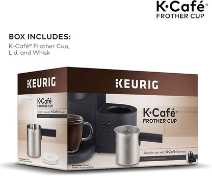 Keurig K-Mini Single Serve Coffee Maker, Black & Works Non-Dairy Milk, Hot and Cold Frothing, Compatible K-Café Coffee Makers Only,34 ounce, Charcoal Frother