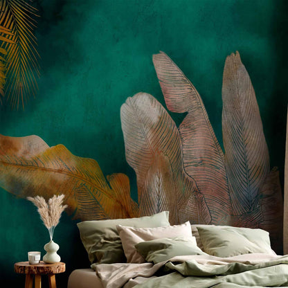 artgeist Wall Mural Jungle 157"x110"XXL Non-Woven Wallpaper Fleece Wall Decor Photo Print Picture Image Design Leaves Green Yellow Nature b-A-0825-a-a