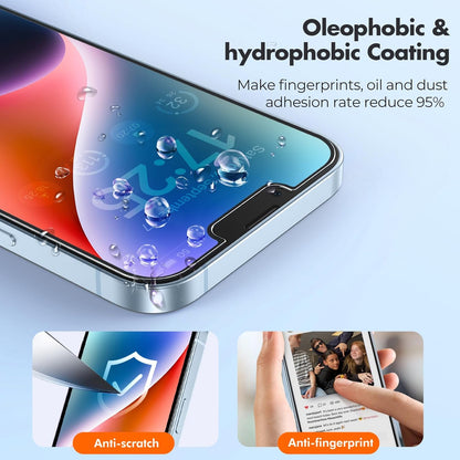 UNBREAKcable 2-Pack Screen Protector for iPhone 16e/14/13/13 Pro, Double Shatterproof Tempered Glass [Easy Installation Frame] [9H Hardness] [99.99% HD Clear] [Case Friendly] for iPhone 6.1 inch
