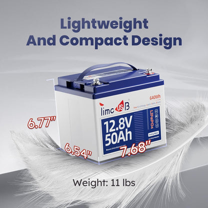 12V 50Ah TM LiFePO4 Battery with Low-temp Protection, 15000+ Cycles Battery with Grade A Cells, Built-in 50A BMS, Deep Cycle Lithium Battery Perfect for Trolling Motor, Kayak, RV,Camping