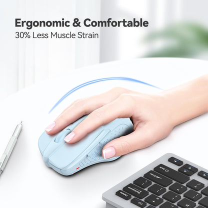 TECKNET Wireless Mouse, 2.4G Ergonomic Optical Mouse, Computer Mouse for Laptop, PC, Computer, Chromebook, Notebook, 6 Buttons, 24 Months Battery Life, 4000 DPI, 6 Adjustment Levels