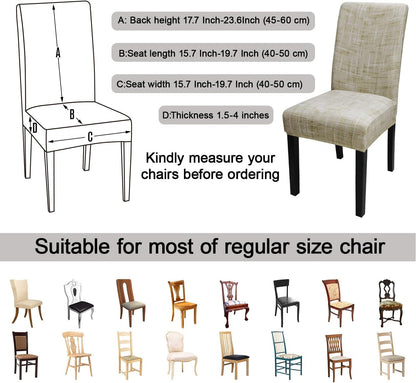 JQinHome Pattern Chair Covers Pack of 12,High Stretch Removable Washable Parsons Chair Slipcover for Home Party Hotel Wedding Ceremony (Stripe Pattern,12PCS)
