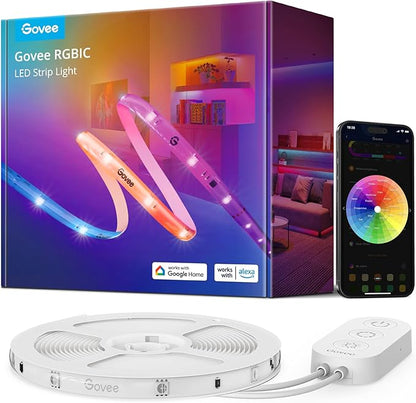 Govee RGBIC Pro LED Strip Lights, 32.8ft Color Changing Smart LED Strips, Works with Alexa and Google, Segmented DIY, Music Sync, WiFi and App Control, LED Lights for Bedroom,Home Decor