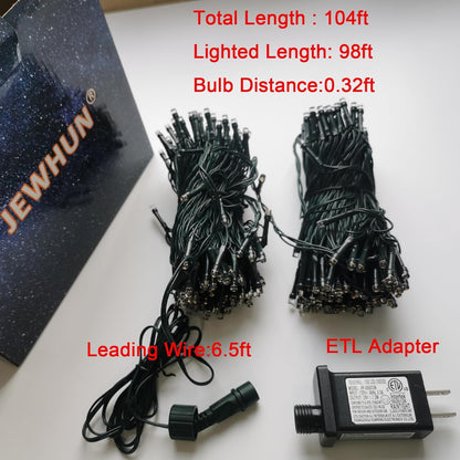 300 LEDs Warm White Christmas Lights 100ft Outdoor Indoor,Plug in Christmas Tree Lights,Green Wire LED String Lights for Home Decor Holiday Party Wedding