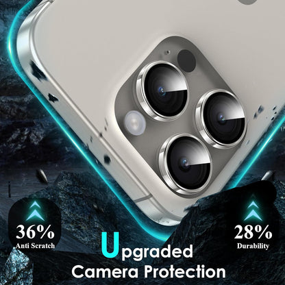 YWXTW Camera Lens Protector for iPhone 15 Pro/iPhone 15 Pro Max, [1 Step Installation Tray] HD Clear Individual Camera Cover Tempered Glass Screen Protector Accessories, Case Friendly(Clear)