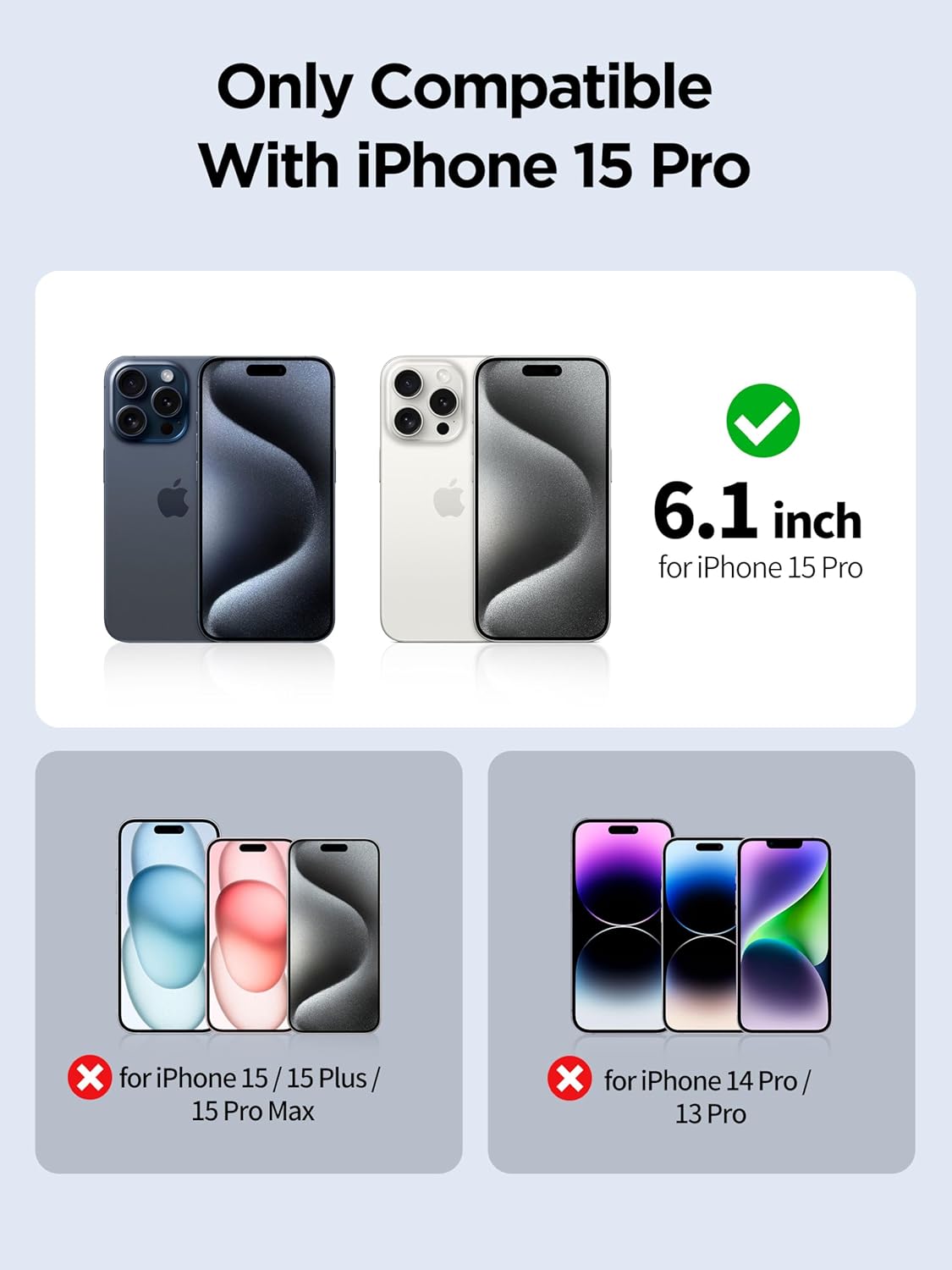 Compatible for iPhone 15 Pro Privacy Screen Protector Tempered Glass 6.1 Inch, Pink Gradient Anti Spy Anti Blue Light HD Easy Installation