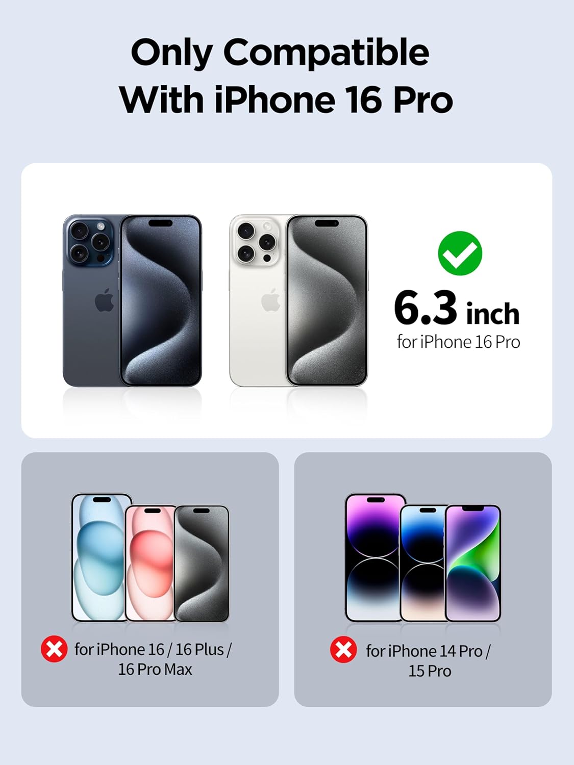 Compatible for iPhone 16 Pro Privacy Screen Protector Tempered Glass 6.3 Inch, Purple Gradient Anti Spy Anti Blue Light HD Easy Installation