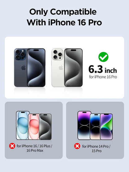 Compatible for iPhone 16 Pro Privacy Screen Protector Tempered Glass 6.3 Inch, Purple Gradient Anti Spy Anti Blue Light HD Easy Installation