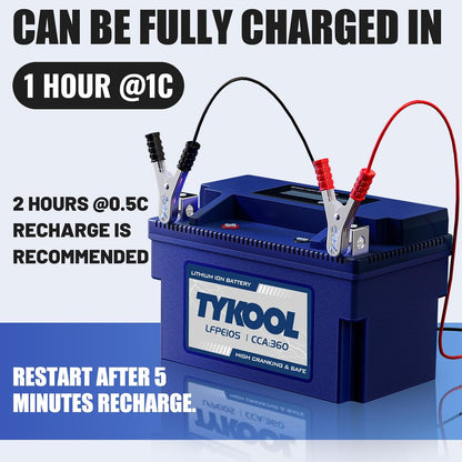 YTZ10S 12v lithium battery 6Ah 360CCA LiFePO4 battery, for Honda KTM Yamaha Harely Powersports Battery, Fit ATV, UTV, Scooter,Snowmobile, Motocross, Lawn Mower, Jt Ski, Motorboat,Quad,Tractor