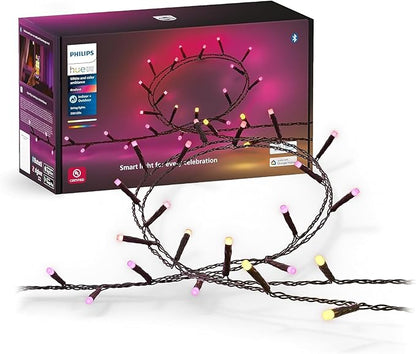 Philips Hue 65-Foot Festavia String Lights, 250 Mini Color Changing Smart LEDs - Weatherproof, Control with Hue App, Indoor/Outdoor Lighting Works with Alexa, Google Assistant and Apple HomeKit