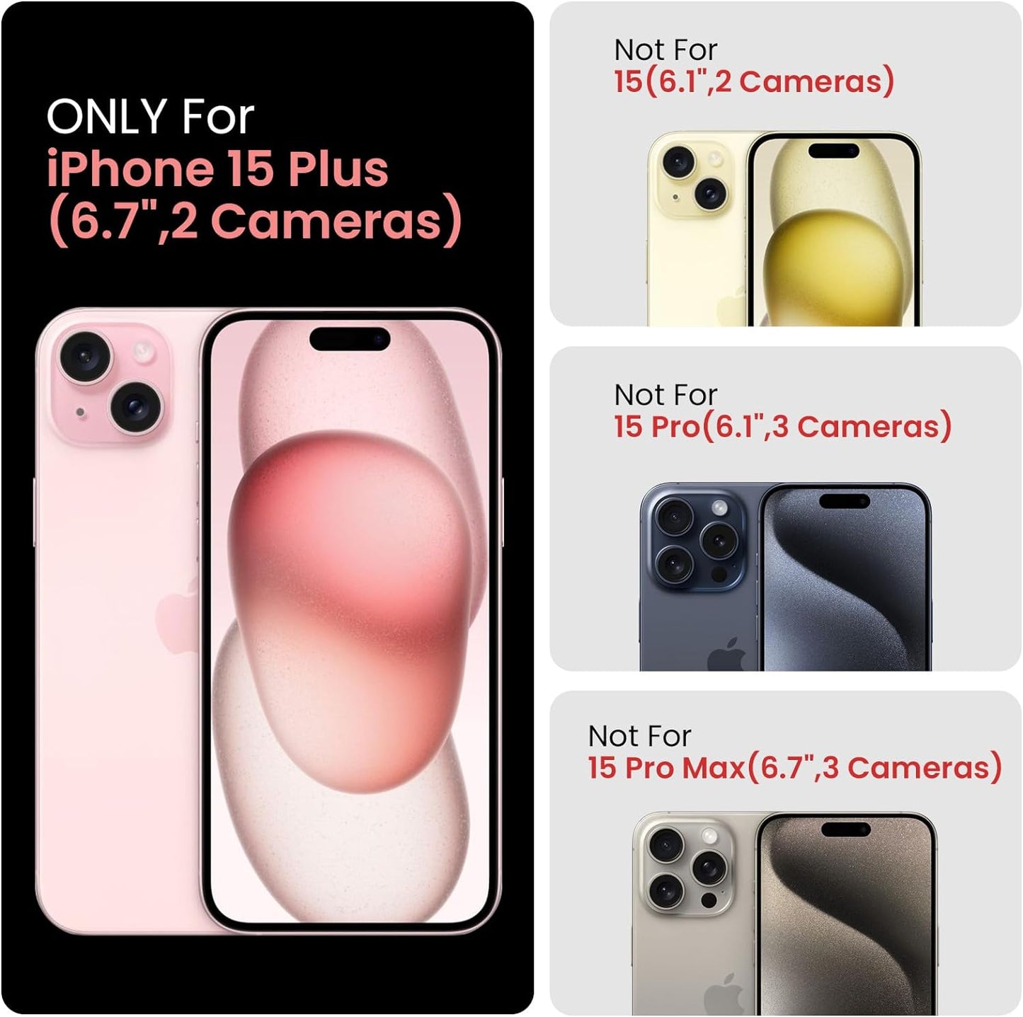 FireNova Designed for iPhone 15 Plus Case, Silicone [Camera Protection] Case with [2 Screen Protectors], Soft Anti-Scratch Microfiber Lining Inside, 6.7 inch, Natural Titanium