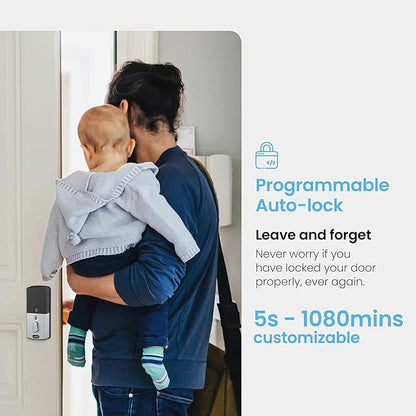 Lockly Access Touch, 3D Biometric Fingerprint Sensor, Retrofit Smart Lock, Turn Any Deadbolt Into a Smart Lock (Satin Nickel)