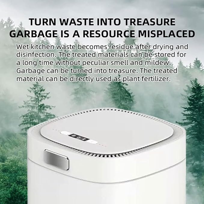 Smart Waste Kitchen Composter, 2.5L Capacity Electric Food Recycler Turn Waste Into Fertilizer, for Kitchen Disposal (US Plug 110V)