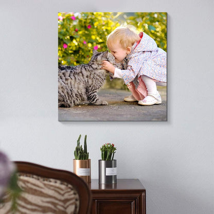 NWT Custom Canvas Prints with Your Photos for Pet/Animal, Personalized Canvas Pictures for Wall to Print Framed 24x24 inches