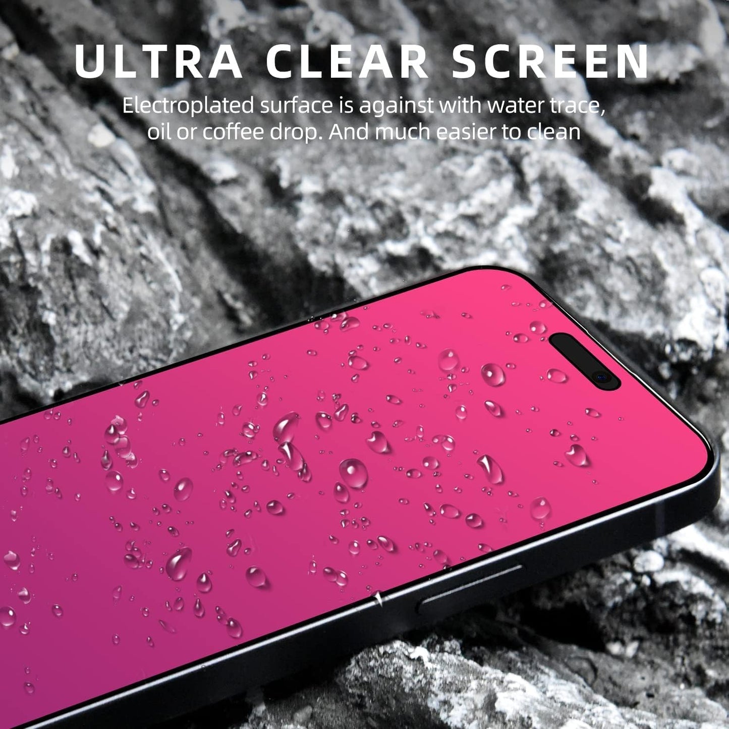 EGKimBa Privacy Screen Protector compatible with iPhone 16 Pro Max, 2 Packs, 6.9 inch Gradient Colorful Electroplated Anti-Spy Anti-Blue Light Easy Installation Tempered Glass