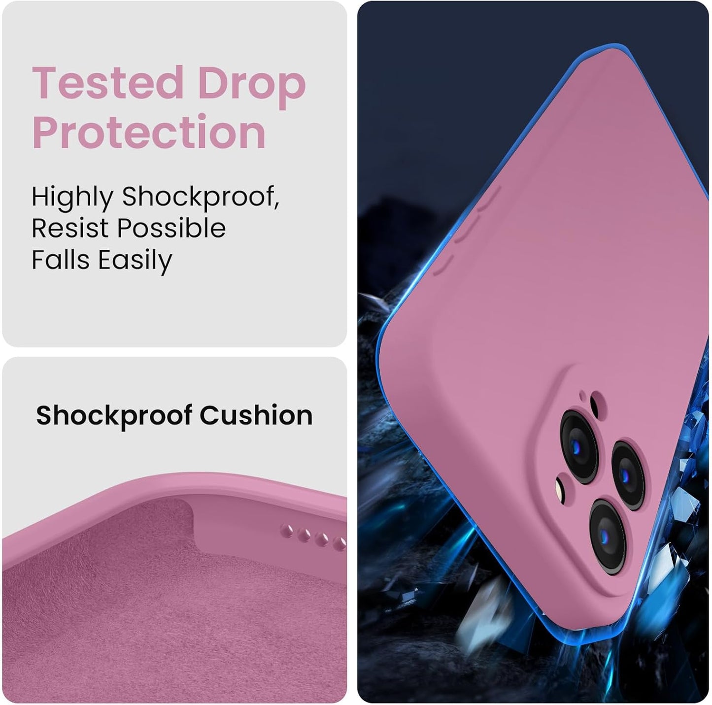 FireNova Designed for iPhone 15 Pro Max Case, Silicone Upgraded [Camera Protection] Phone Case with [2 Screen Protectors], Soft Anti-Scratch Microfiber Lining Inside, 6.7 inch, Lilac Purple
