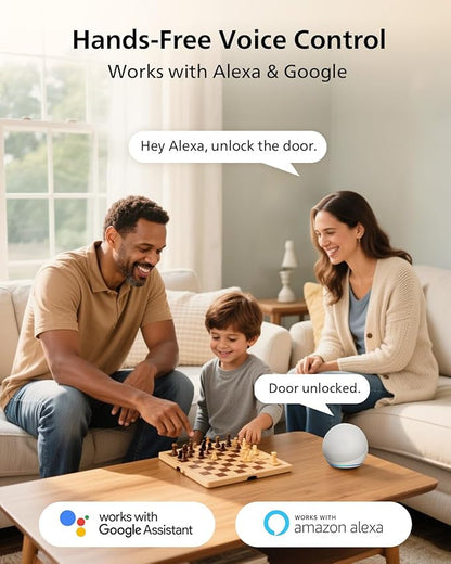 Philips Wi-Fi Smart Door Lock with Handle, Keyless Entry Door Lock for Front Door Lock Set with App Remote Control, Fingerprint Door Handle Lock, Touchscreen Keypad Lever Lock Front Door Handle