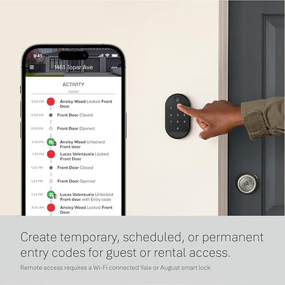 Yale Keypad - Smart Bluetooth Keypad for Yale Approach, Wi-Fi Lock, Smart Locks for Easy Pin Code Entry and One-Touch Locking