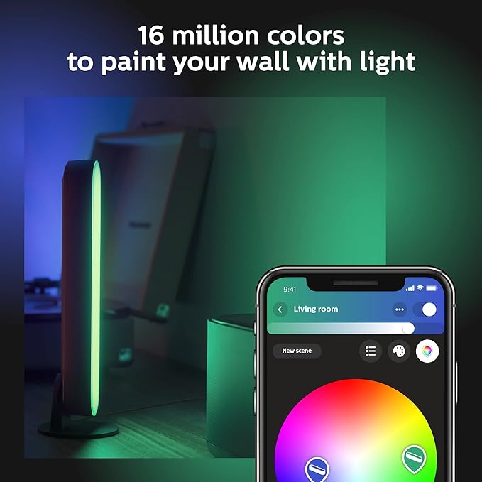 Philips Hue Smart Play Light Bar Base Kit, Black - White & Color Ambiance LED Color-Changing Light - 1 Pack - Requires Bridge - Control with App - Works with Alexa, Google Assistant and Apple HomeKit