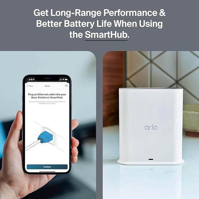 Arlo Ultra Security Camera 4K HDR (3rd Gen, 2025 Release), SmartHub, 4 Cam + 4 Solar Panels + 6 Months of Secure Plus Plan, AI Detection - Person, Vehicle, Package & Animal, 180° Field of View, White