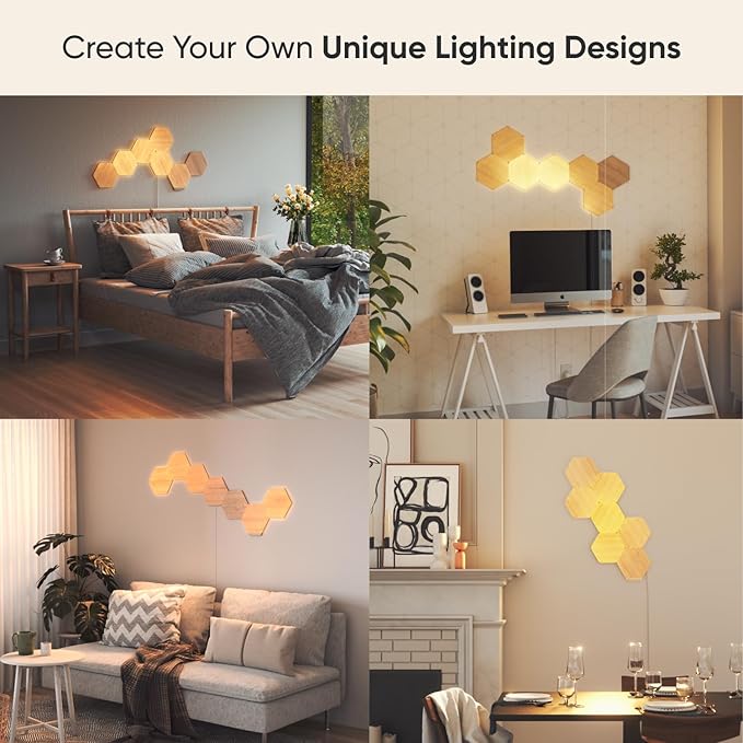nanoleaf NL527005HB7P Elements Wood Look Smarter Kit (7 Panels)
