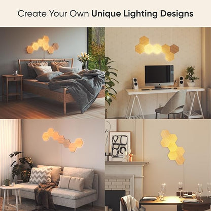 nanoleaf NL527005HB7P Elements Wood Look Smarter Kit (7 Panels)