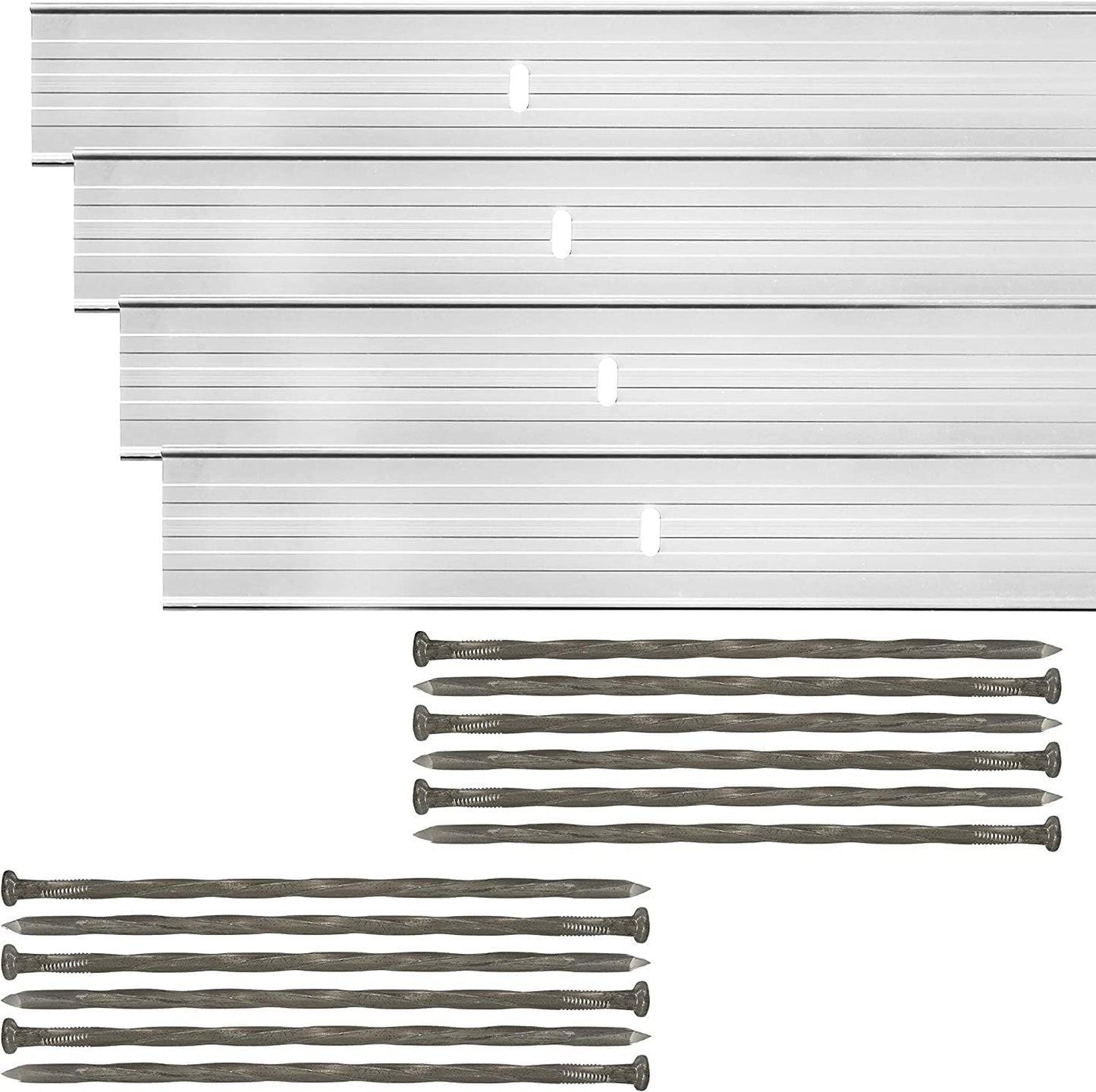 Dreamscape E-Z Edge Aluminum Landscape Edging - 12 Strips, 6ft Each (72ft Total), Mill Finish (Natural Aluminum) - Professional Quality Landscaping Border, Metal Divider for Lawn, Garden, Flowerbed…