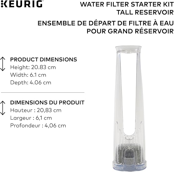 Keurig Tall Handle Water Filter Starter Kit, Comes with Handle and 2 Replacement Water Filters, Compatible with Select Keurig Coffee Makers