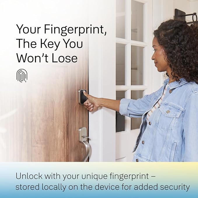 Yale Assure Lock 2 Touch Deadbolt, Satin Nickel Smart Keyless Entry Door Lock with Wi-Fi Connected Touch Keypad and Fingerprint Scanner, YRD450-F-WF1-619