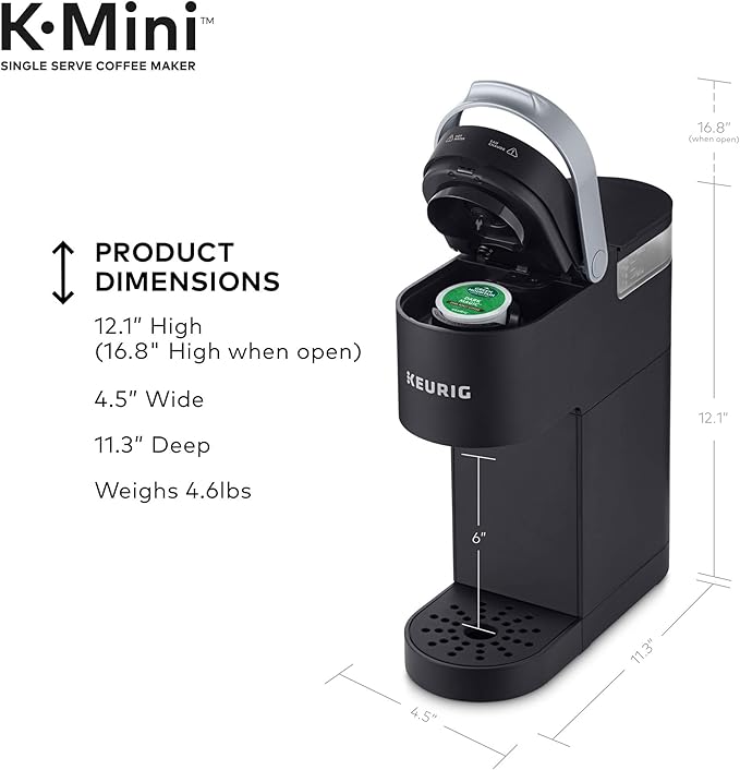 Keurig K-Mini Coffee Maker, Single Serve K-Cup Pod Coffee Brewer, Black with McCafe Classic Collection Variety Pack K-Cup Coffee Pods, 40 Count